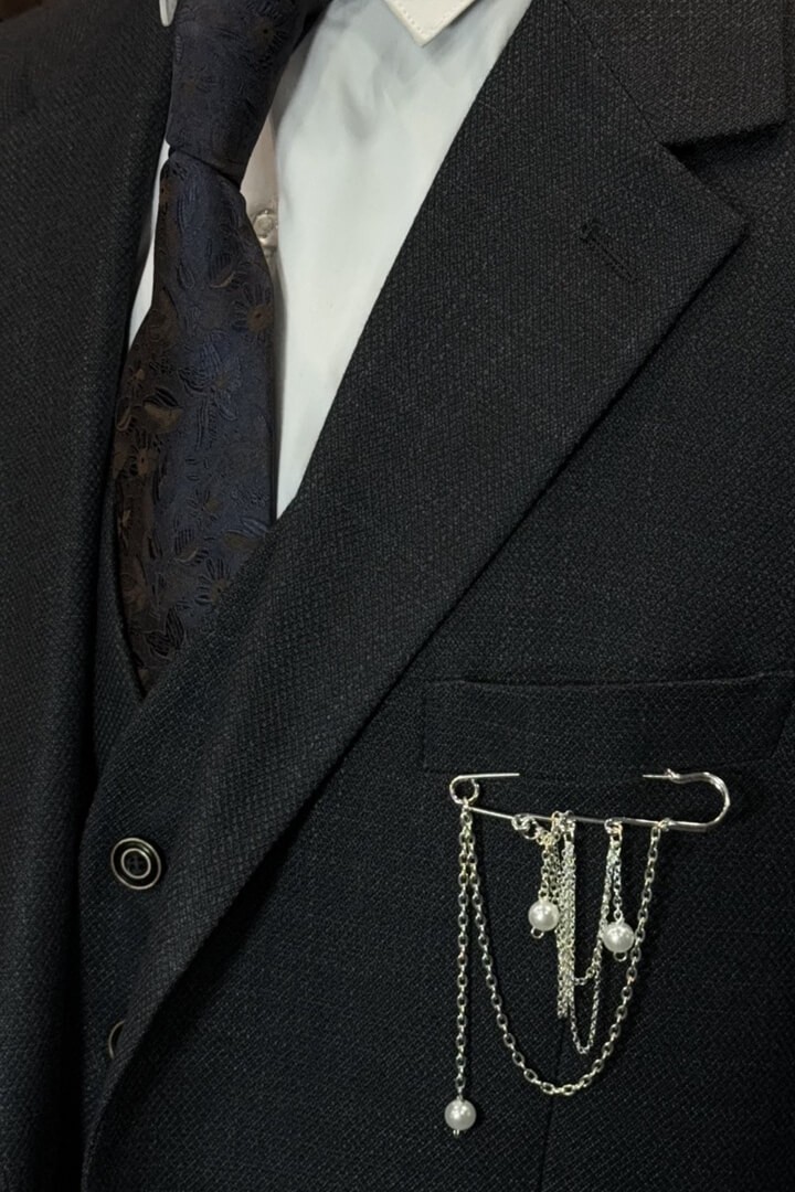 Мужская брошь с жемчугом, модель №197