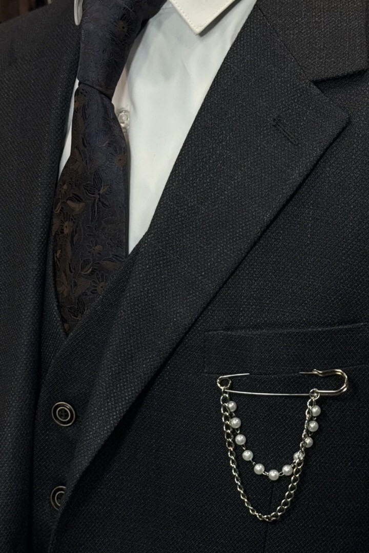 Мужская брошь с жемчугом, модель №198